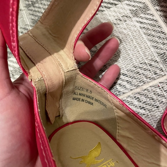 Pink Open-Toe Platform Wedges with Thick Ankle Strap - Picture 4 of 6